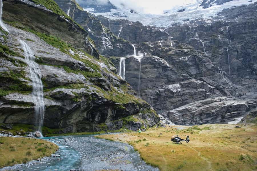 Earnslaw Burn Glacier & Waterfalls | 45 mins from Glenorchy - The Helicopter Flight Part: Where the Views Become the Point