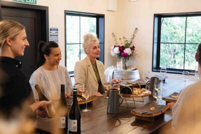 Gibbston Valley Wines - Wine & Cheese Experience - The tasting setup: private room, small group, four-by-four sampling