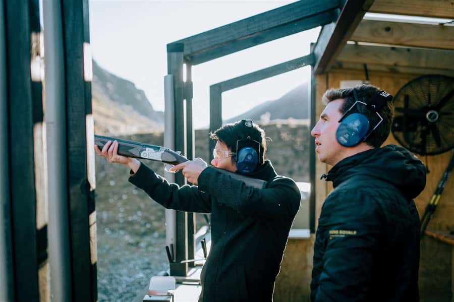 Queenstown: Clay Target Shooting Experience - Safety gear and the 6-shooter setup that keeps it controlled